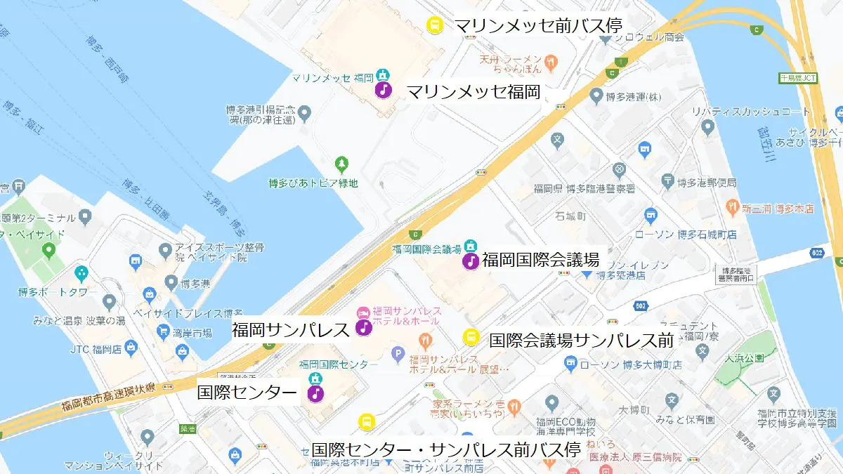 マリンメッセ福岡へのアクセス方法 臨時バス 地下鉄 徒歩 タクシー 駐車場 福岡 Morning Lunch